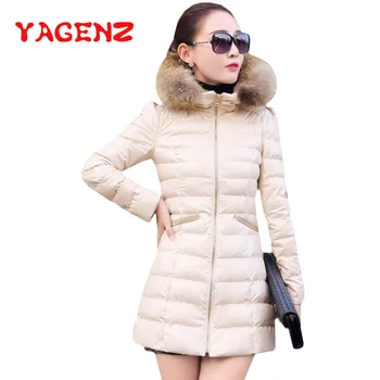 

YAGENZ Winter Jacket Women Parka Coats Long Cotton Casual Fur Hooded Jackets Women Thick Winter Parkas Female Overcoat Coat 511