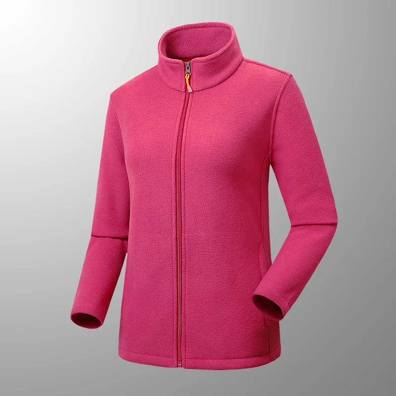Для спорта на открытом воздухе, для альпинизма, теплая флисовая женская куртка, зима, стиль, сплошной цвет, ветронепроницаемый, дышащий, флис