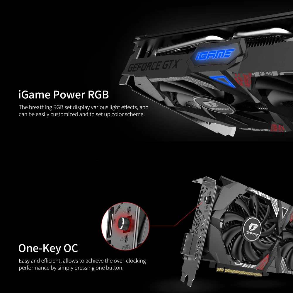 Красочная графическая карта iGame GeForce GTX 1650 SUPER Ultra OC 4G GDDR6 128 бит 1725 МГц компьютерная игровая видеокарта