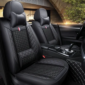 

Full Coverage PU Leather car seat cover flax fiber auto seats covers for fiat500 fiat punto freemont