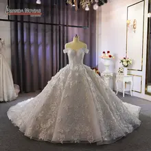 Abiti da sposa невесты платье с открытыми плечами Полный Бисероплетение Свадебное платье полный кружева