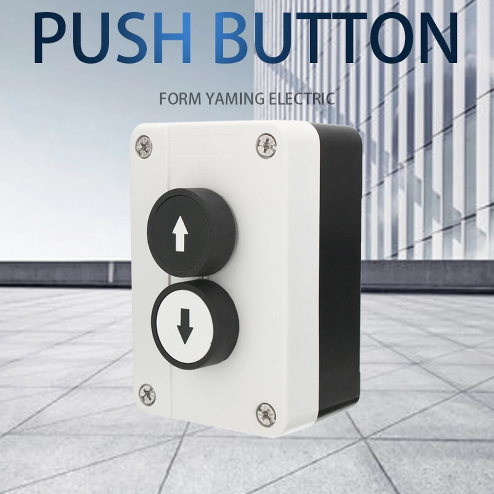 

Push Button Switch Station Up/down Arrows 2 Ways Hoist Roller Door Lorry Tail Lift Control With Protective Box Double Insulated
