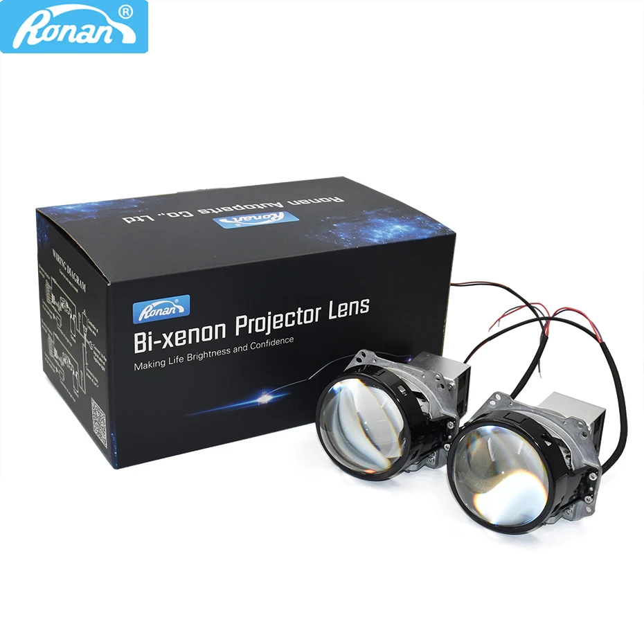 Ronan 3.0 inch HD bi led projector lens cooling fan 32w 6000k 3200lm for car headlight upgrade retrofit