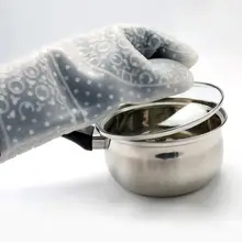 1 шт. утолщенные удлиненные силиконовые перчатки для духовки кухонные термостойкие кулинарные рукавицы из силикона и хлопка супер мягкие и удобные для wea