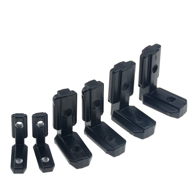 

10pcs/lot 2020 3030 4040 Black L Shape Inner Corner Joint Bracket with Screw and Wrench Aluminum Extrusion Profile