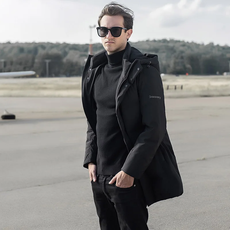 

2019 Winter new men's long down jacket high quality fashion simple trend wild men's gentleman down jacket