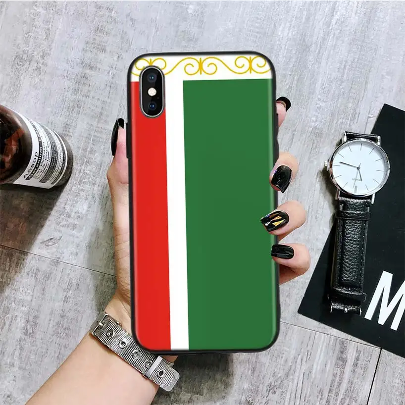 Черный чехол-накладка для телефона с изображением флага чеченки для Apple IPhone 11 Pro XS MAX XR 7 8 6 6S Plus X 10 Ten 5 5S SE Coque Shell