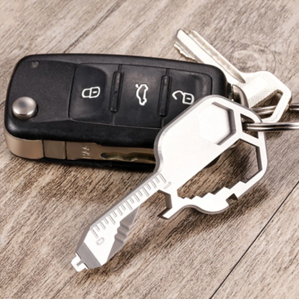 

Multifunctional Camping Multi Tool Key Bottle Opener Gadget Survival Universal Keychain Wrench Outdoor Utility Stainless Steel