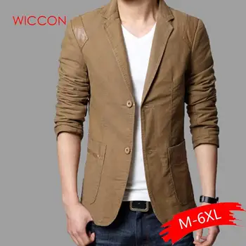

New Fashion Spring Autumn Men's Clothing Casual Slim Fit Blazer Leather Patchwork Plus Size Suits Jacket Men Outwear