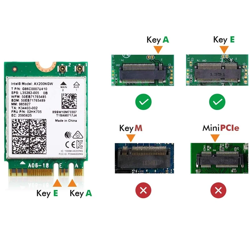 EDUP 2974 Мбит/с WiFi 6 Intel AX200 PCIE сетевая карта 2 4G/5Ghz 802.11ac/ax двухдиапазонный Bluetooth 5 1 AX200NGW