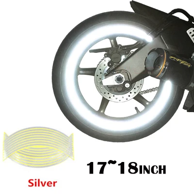 16 светоотражающие наклейки для скутера, мотоцикла, 18 дюймов, автомобильные ободные ленты для колес, Moto Bandes de Jantefor Yamaha Honda Harley Suzuki - Цвет: 17 18 inches