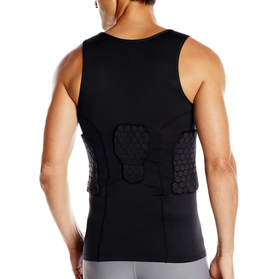 Для мужчин ребра протектор Стеганый жилет рубашки с коротким рукавом тренировочный жилет с доставкой в течение 3-Pad для Футбол футбольные баскетбольные Хоккей защитный Шестерни