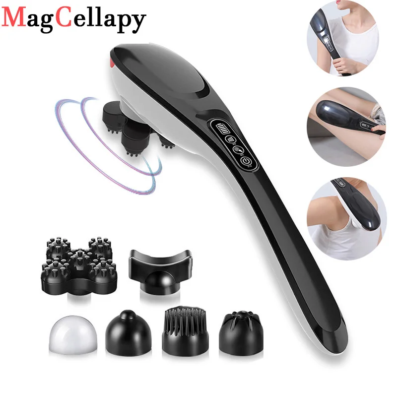 US $29.56 Handheld Back Massager Cordless Neck Massager With 6 Massage Nodes Body Massager For Back Pain Relief And Muscle Relax USB