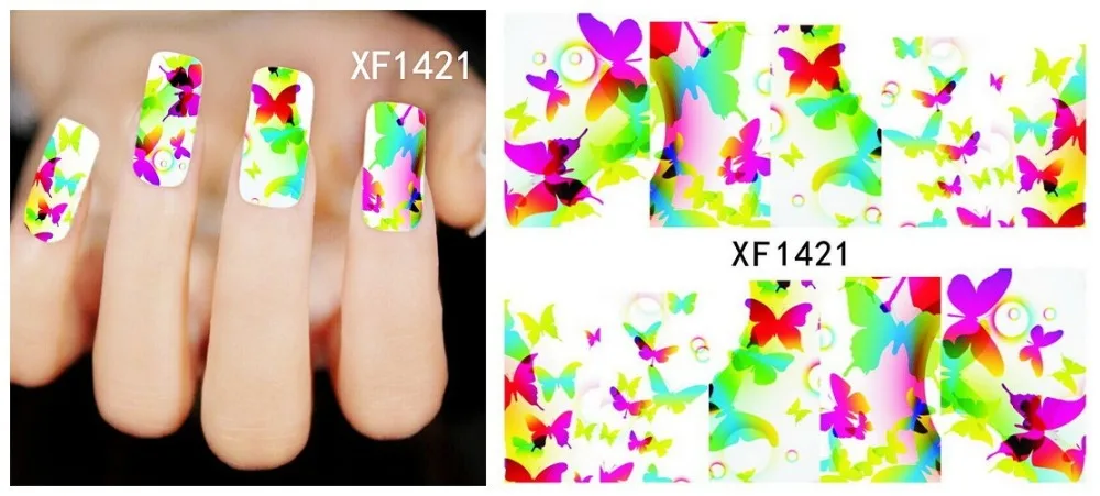 10 листов 28 видов мультяшных стикеров для ногтей Дизайн стикеры 3D на ногти Nail Art