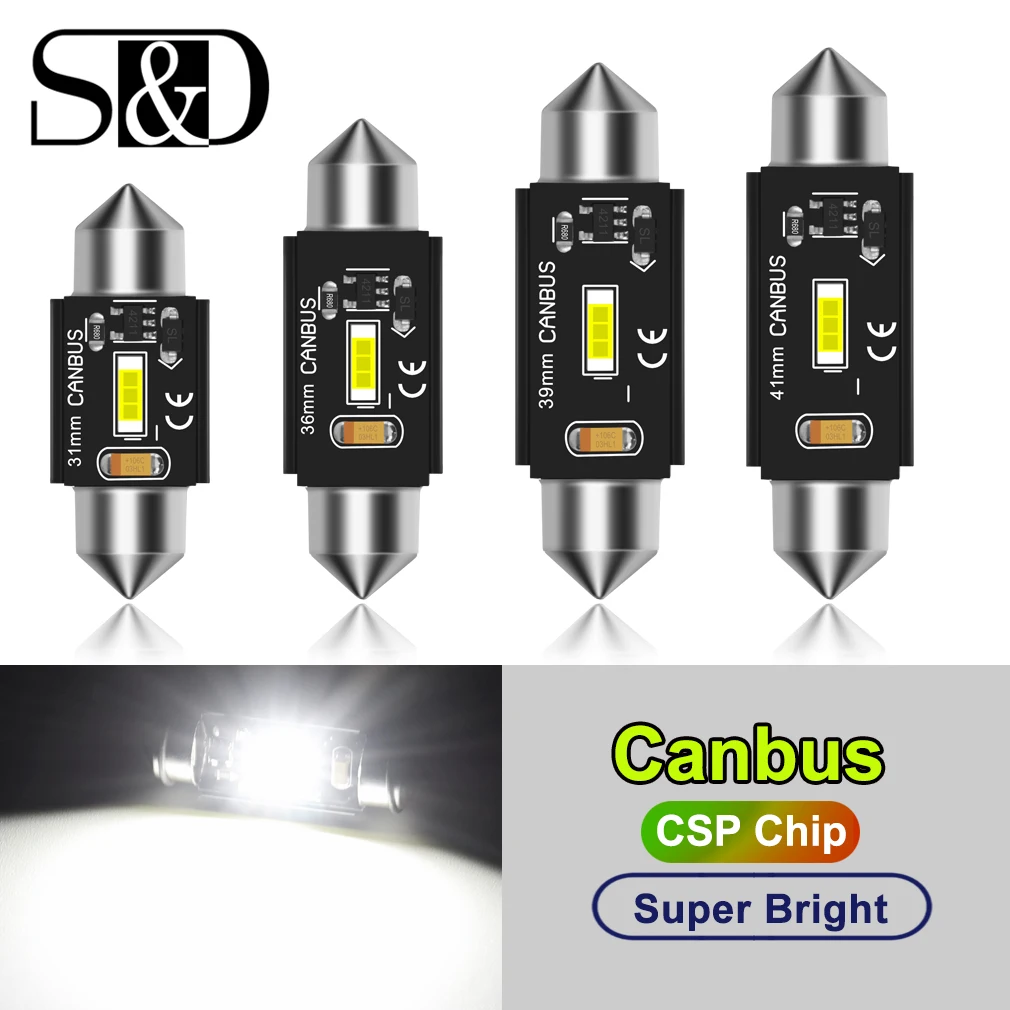 Bombillas LED Ftón C5W C10W Canbus: Luz Blanca Potente Para Interior