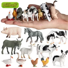 Figuras de acción de animales de granja de simulación, modelo de cerdo, pájaro, pato, gallina, Ganso, caballo, vaca, perro, cabra, juguete para niños, 12 piezas