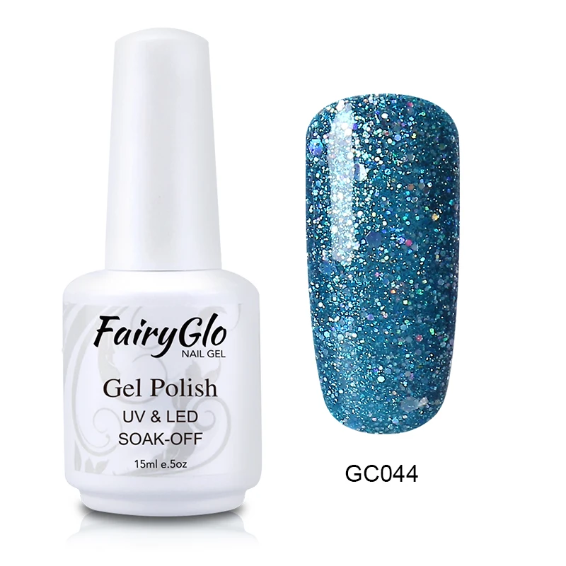 FairyGlo 15 мл Dimond Bling гель для ногтей УФ светодиодный Гель-лак-эмаль для ногтей краска для ногтей Гель-лак Полуперманентная блестящая краска гель лак для ногтей Чернила - Цвет: GC044