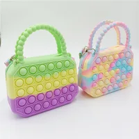 Pop It Bag Fidget Toys Silicone Bubble Push Crossbody Bag Reliver Autism Ladies Bolsa Children Handbag