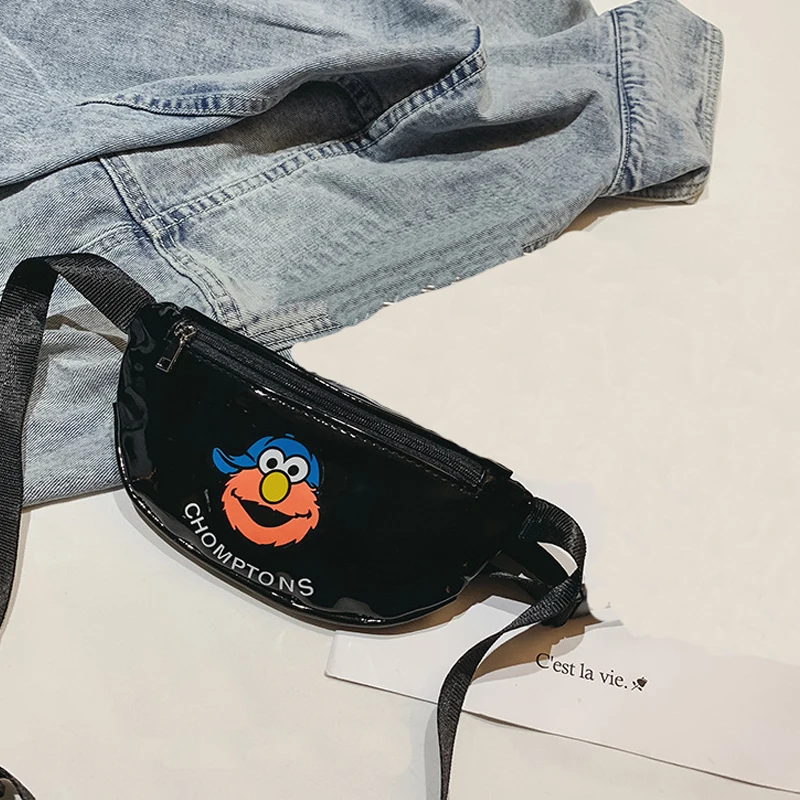 black Waist pack Детская поясная сумка, модная сумка-мессенджер, водонепроницаемая поясная сумка для малышей с мультяшным рисунком, Женская милая Высококачественная сумка на пояс - Цвет: black Waist pack