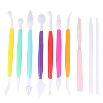 

1 Set of 10pcs Plastic Clay Sculpting Set Pottery Clay Shaping Playdough Modeling Tools
