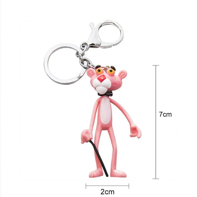 4 шт./лот виниловая Кукла мультфильм Дизайн Розовая пантера леопарды женский брелок для ключей школьный кулон дети девушки подарок