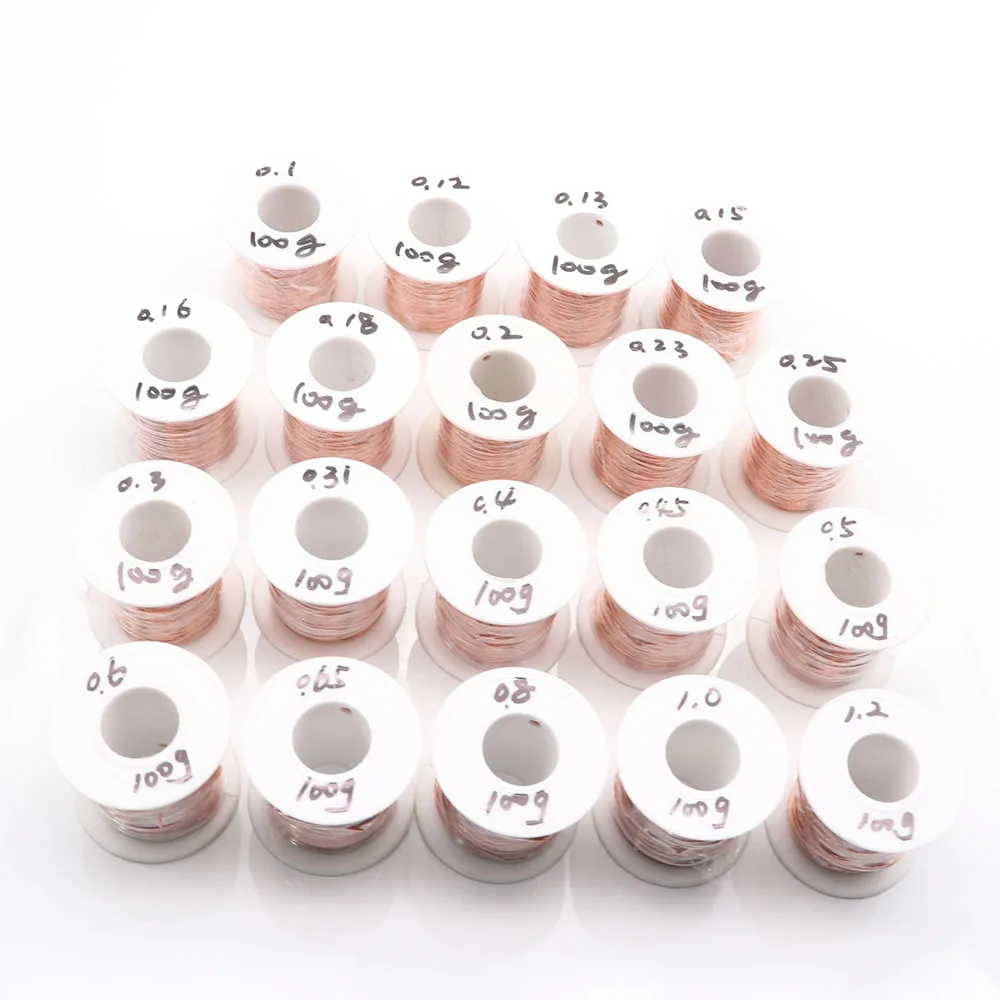 구리선 자석 와이어 에나멜 구리 권선 코일 구리선 권선, 0.1mm 0.2mm 0.4mm 0.5mm 1mm 1.3mm