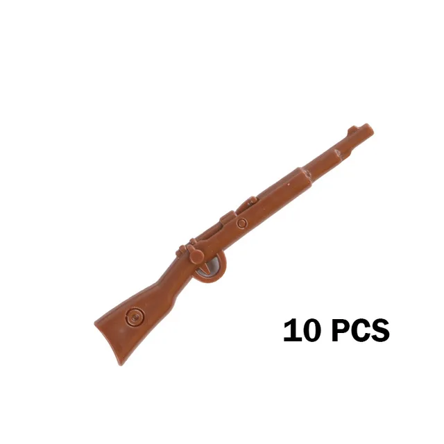 08Weapons-10pcs WW2 военный немецкий солдат оружие строительный блок 98k винтовка огнестрельное оружие армейские аксессуары Кирпичи полицейский спецназ фигурка MOC игрушка C106 - Цвет: 08Weapons-10pcs
