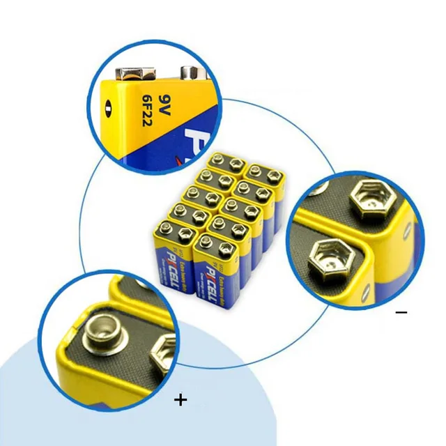 12PC PKCELL 9V 6F22 Battery: Long-lasting power and reliability