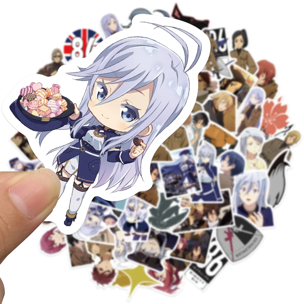  86- Eighty Six Stickers Pack of 50,Cool Anime Novel Aesthetic  Stickers Waterproof Vinyl Stickers for Laptop Water Bottle Bumper Luggage  Journal Phone : Electronics