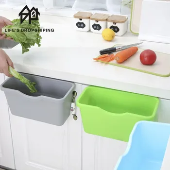

Kitchen Hanging Type Trash Can Originality Cupboard Door Plastic Desktop Garbage Accept Box Home Furnishing poubelle de cuisine