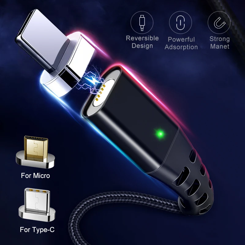 GETIHU 2m Magnetic Cable 2.4A Micro USB Type C Fast Charger Magnet Type C Date Cord Charging For iPhone 11 Pro Xs Max Xr X 8 7 6|Mobile Phone Cables| - AliExpress