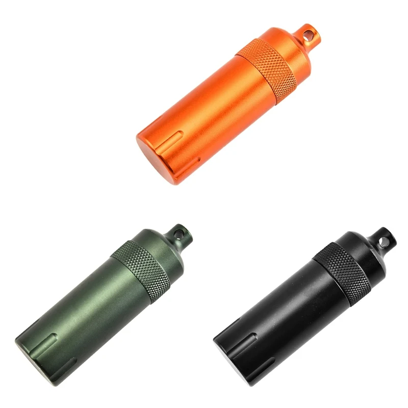 

Aluminium Alloy Waterproof Pill Tank Capsule Seal Bottle Outdoor Tool Portable Emergency First Aid Tool EDC Survival Case Holder