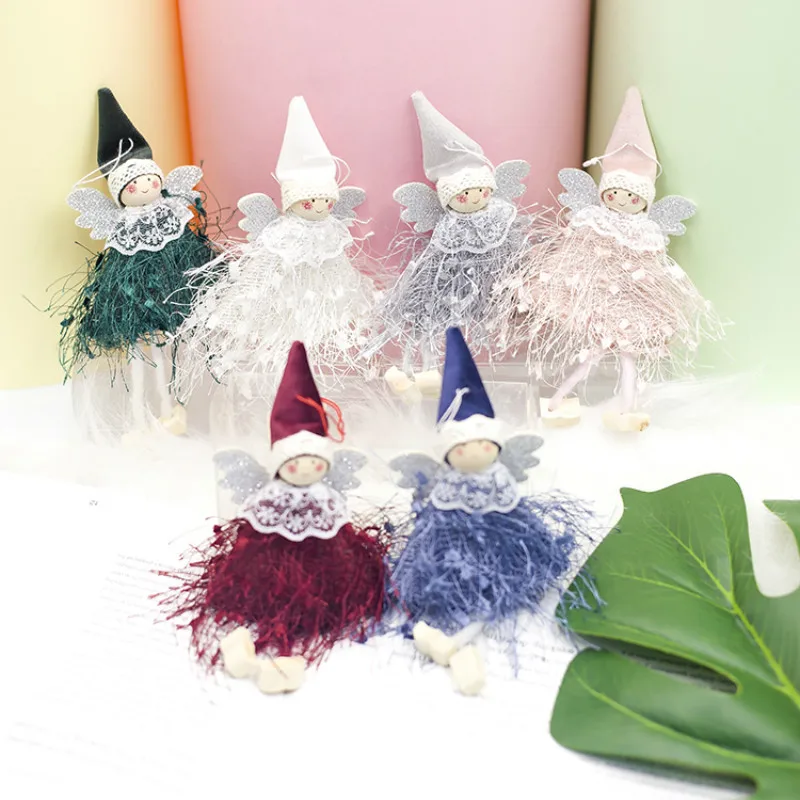 

2019 Christmas Angel Plush Doll Girl Angel Pendant Christmas Tree Decoration for Family Christmas Party Kids Gift Bedroom Decor