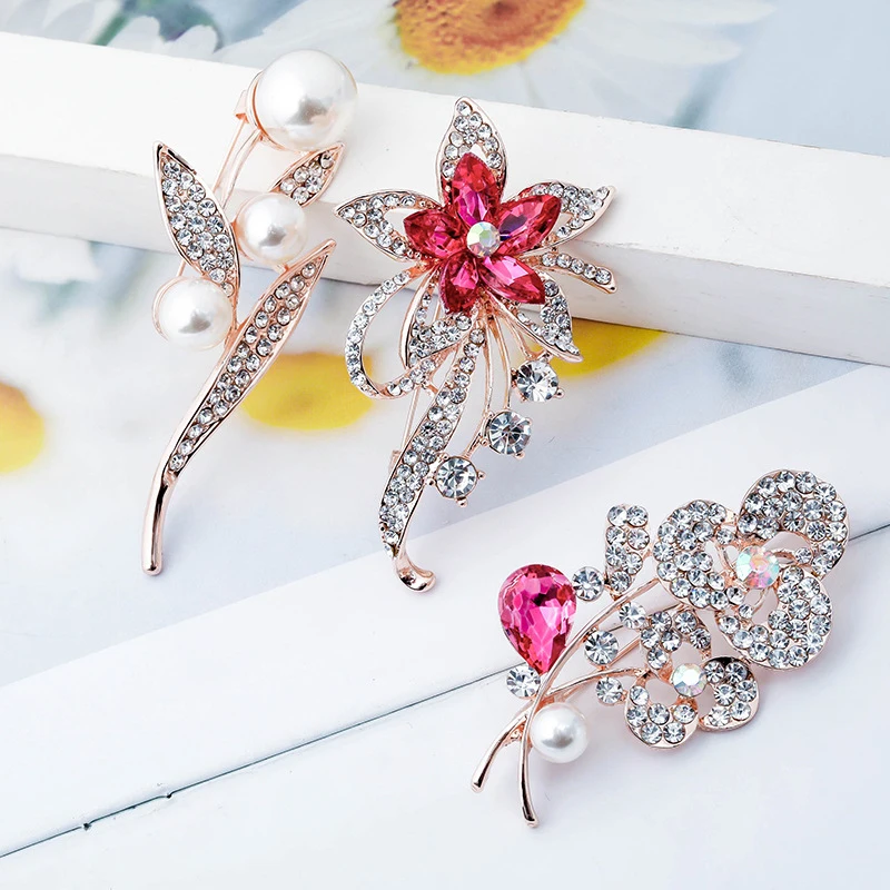 Brooch Pins Clothing Decoration Jewelry Shawl Clip Badge Exquisite Fashion  Flower Brooch for Wedding Bouquet Brooches Fashion (Color : C)