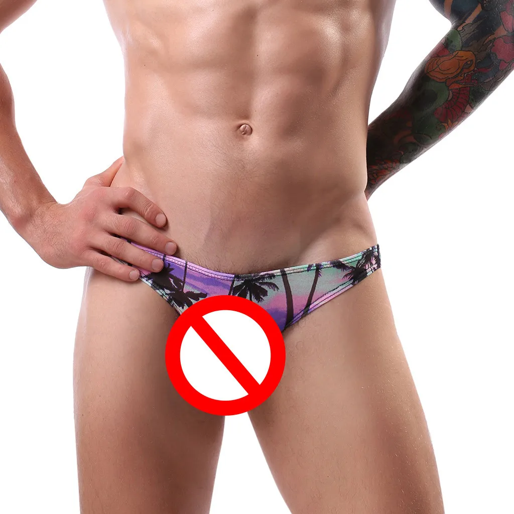 Sexy Men's Underwear Print Tree Natural Washed Breathable Soft Briefs Panties Shorts Mens Underpants 2019 |