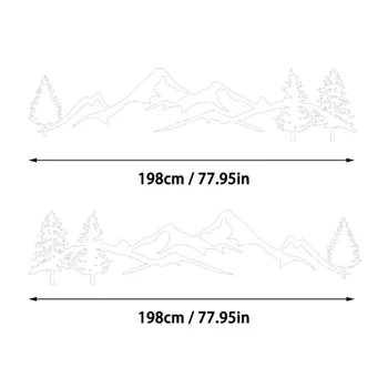 

2pcs 198cm Tree Mountain Forest Decal Car Sticker Decor Vinyl For RV Trailer Made Of High Quality Material