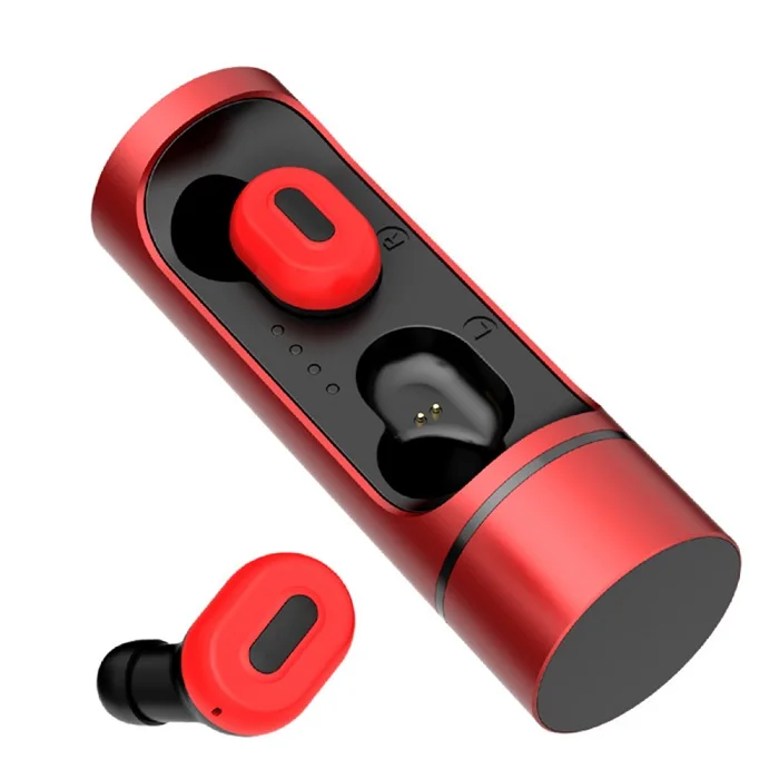Красный Беспроводные bluetooth наушники спортивные стерео беспроводные BT5.0 наушники-вкладыши с зарядным устройством Поддержка беспроводной зарядки - Цвет: Красный