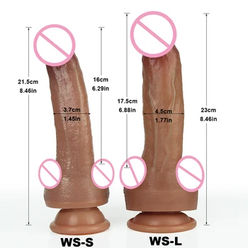 Real Skin Realistic Dildo Powerful Suction Cup Penis Sex Toy Flexible G-spot Dick with Curved Shaft and Ball Toys for Adults 18 5