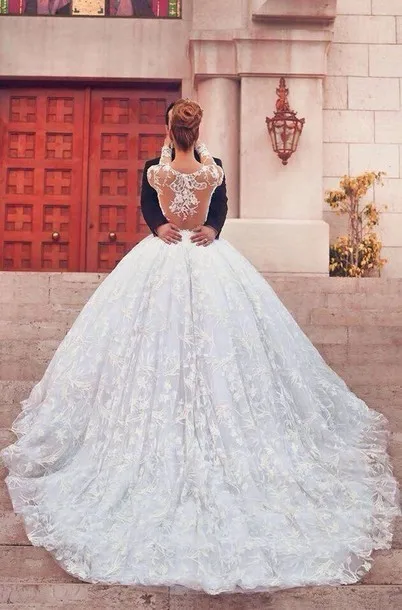 Robe de mariee/кружевное бальное платье принцессы с длинным рукавом Vestidos De Noiva De Renda, платья для матери невесты