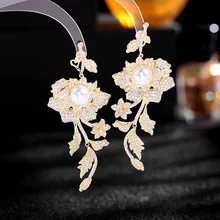 

Delicate Bridesmaid Drop Earrings Flower Statement Dangle Earrings for Women Wedding Jewelry Birthday Gift for Her Dropshipping