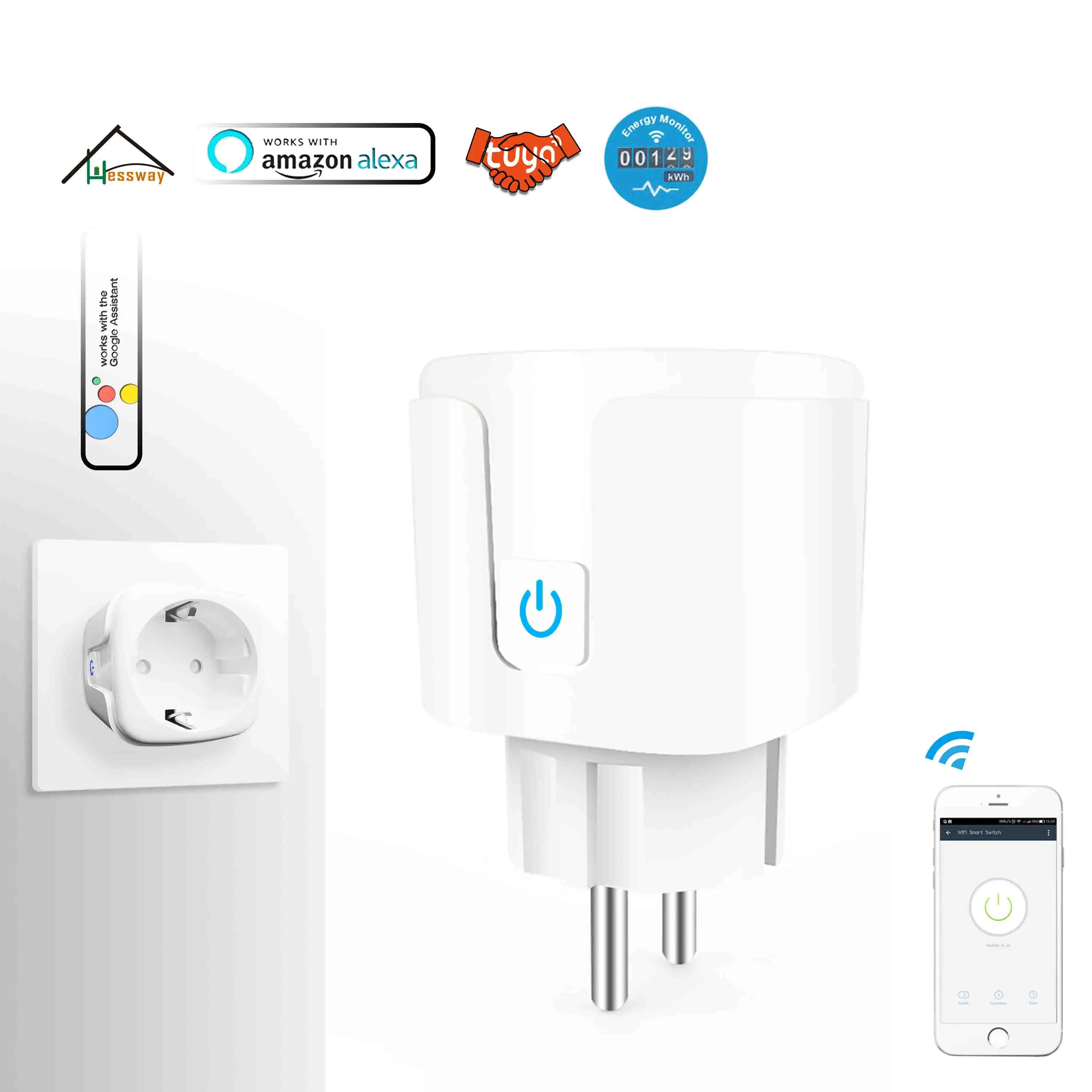 10A 16A ЕС США адаптер для Великобритании wifi умная розетка и вилка работы Tuya с Alexa Google