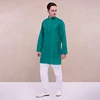 Kurta India Costume Kurtis Ethnic South Asian Style Green Shirt White Pants Hindu Clothes Cotton Kurtha Indian Clothing for Men ► Photo 2/4