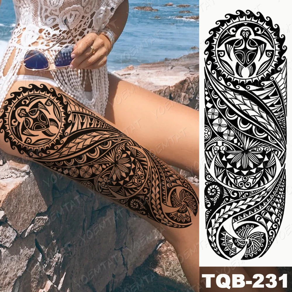 Turtle Polynesian Crotch Sexy Thigh Sleeve Large Men Women Glitter Tatu  Transfer Tatoo Semi Permanent Tattoo Sleeve Gomette Tato|Temporary Tattoos|  - AliExpress