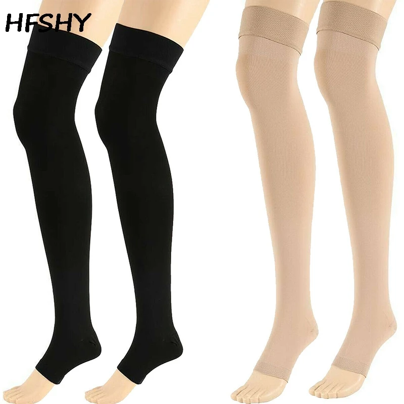 

New Open Toe Knee-high Compression Stockings Varicose Veins Stocking Unisex Compression Brace Wrap Shaping 18-21mm