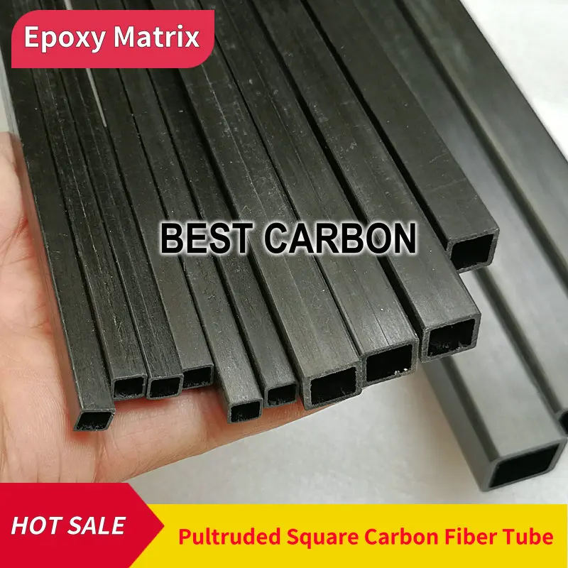 Carbon Fiber Strip Flat Bar Rod Square Sheet For Airplane Pole Multi Sizes 500mm