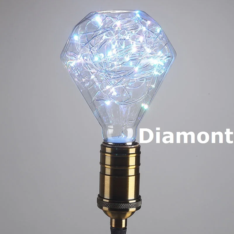 Led Light Bulbs 3D Decoration Bulb A60 Bottle CT G80 G95 G125 ST64 Heart Skull E27 Ampoule Holiday Lights Lamp For Home Decor - Цвет: Diamond RGB