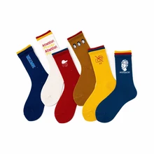 Японский стиль Харадзюку трехцветные носки женские зимние носки