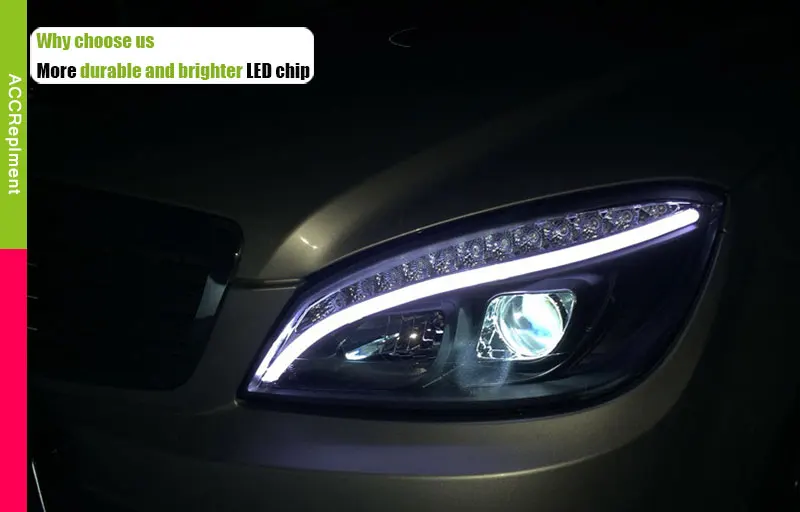 Автомобильный Стайлинг для BENZ W204 головной светильник s angel eyes 2007-2010 для BENZ W204 светодиодный светильник Q5 bi xenon объектив h7 ксеноновый Дневной светильник