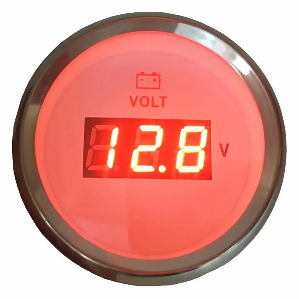 Pack of 1 52mm Digital LCD Volt Meters 8 32VDC Voltmeters with Red