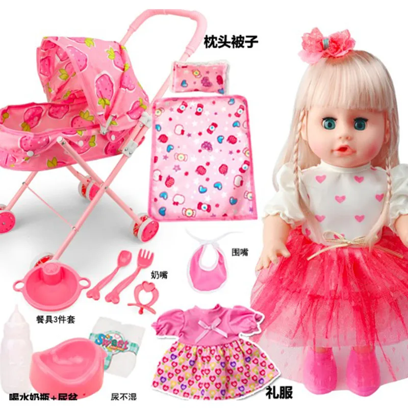 Reborn baby dolls винил тело bebe reborn с коляской тележка детские коляски игрушки для куклы
